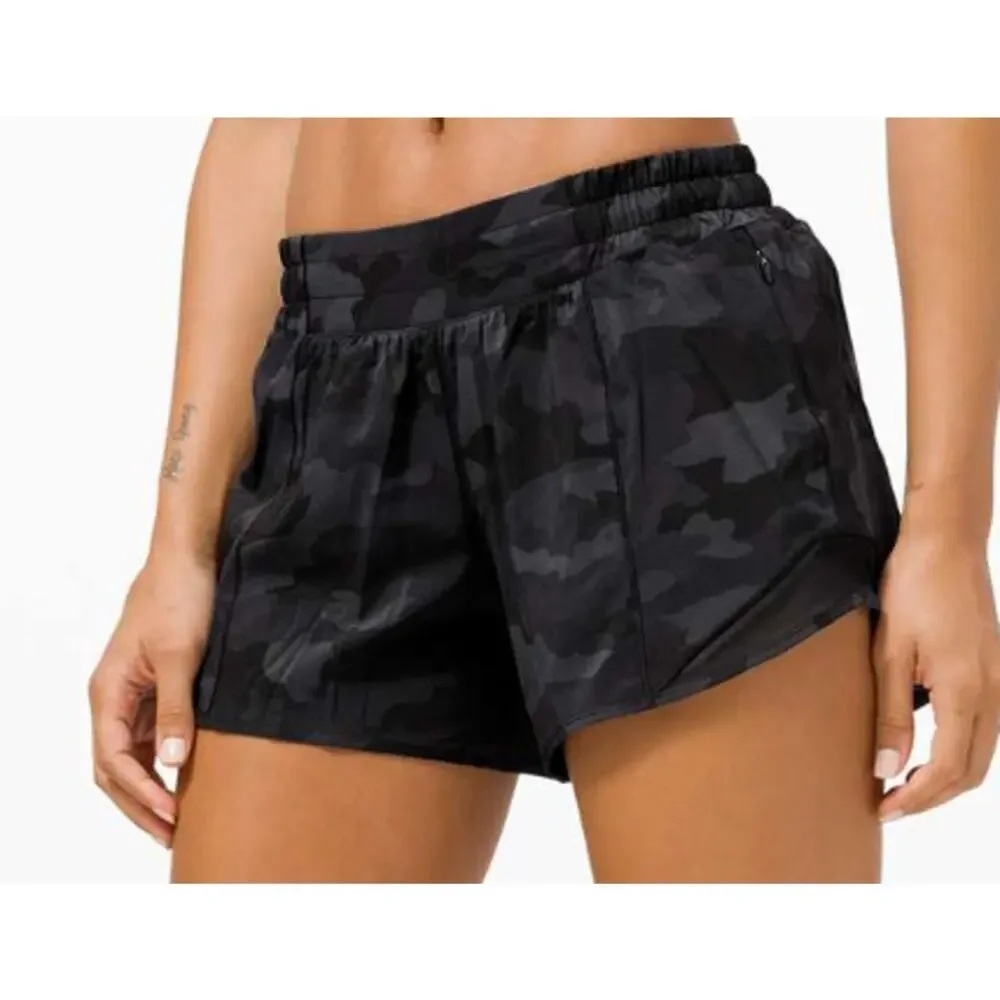 6442 Lululemon Hotty Hot Short II *Long 4" Heritage 365 Camo Deep Coal Sz 6 *LVD - Picture 4 of 7